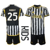 Fotbalové Dres Juventus Adrien Rabiot #25 Dětské Domácí 2023-24 Krátký Rukáv (+ trenýrky)